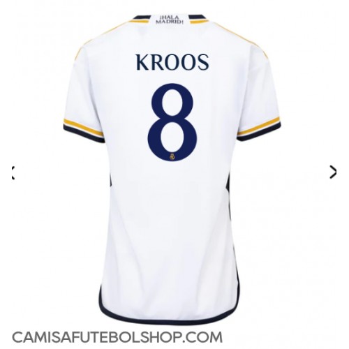 Camisa de time de futebol Real Madrid Toni Kroos #8 Replicas 1º Equipamento Feminina 2023-24 Manga Curta